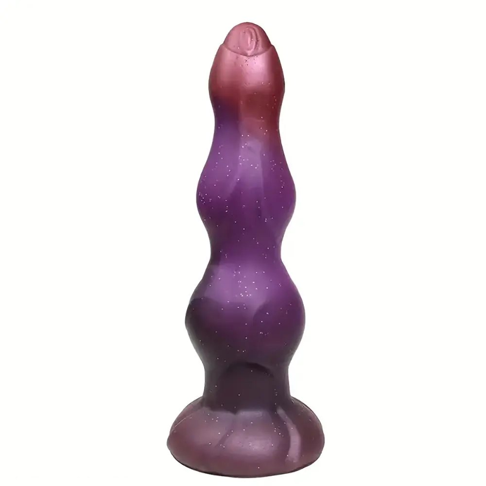 #2 galaxy colored ribbed fantasy dildo with suction cup base