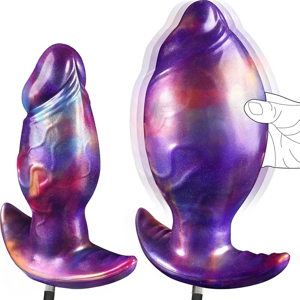 Purple galaxy swirl inflatable anal plug, photo 2