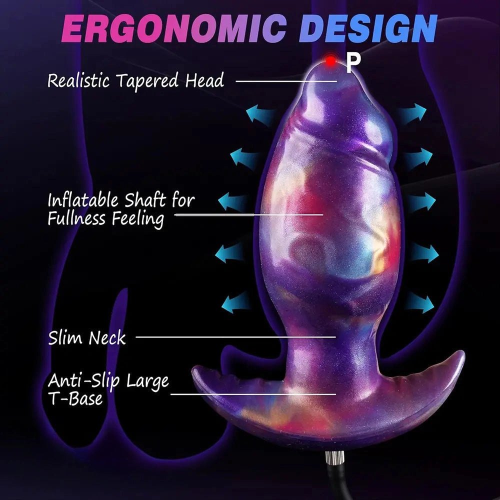 Purple galaxy swirl inflatable anal plug, photo 5