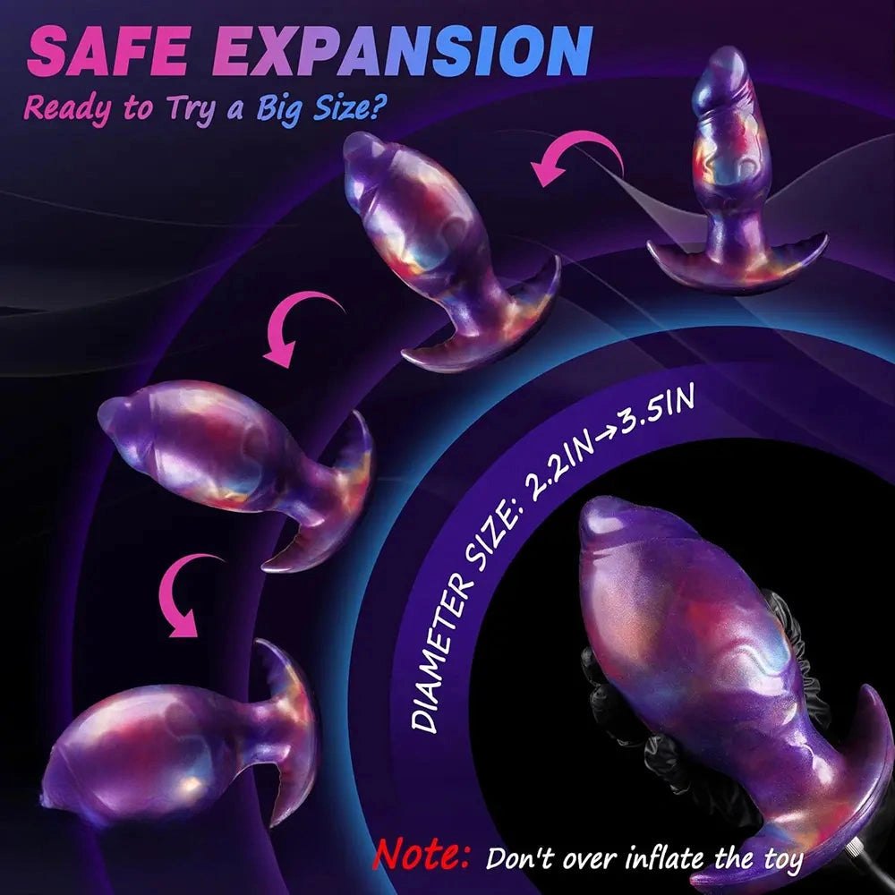 Purple galaxy swirl inflatable anal plug, photo 6