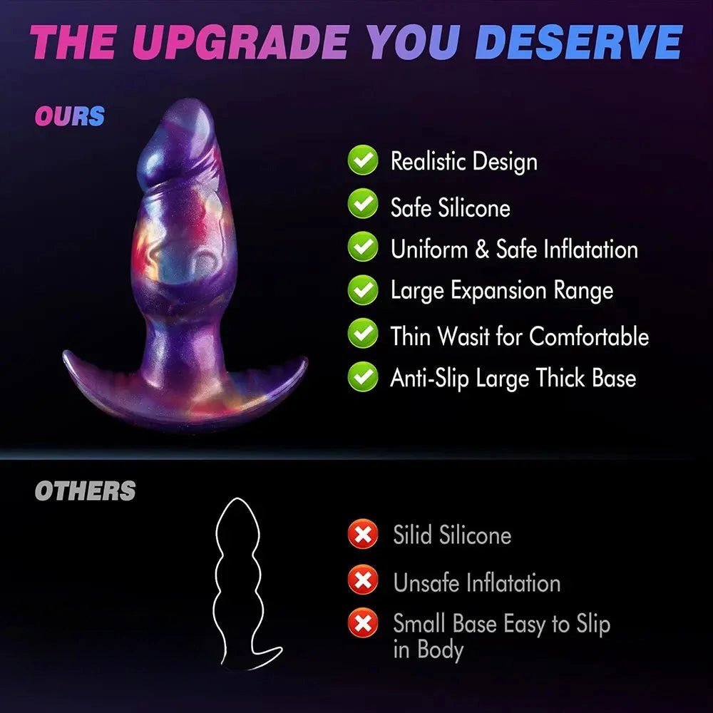 Purple galaxy swirl inflatable anal plug, photo 7