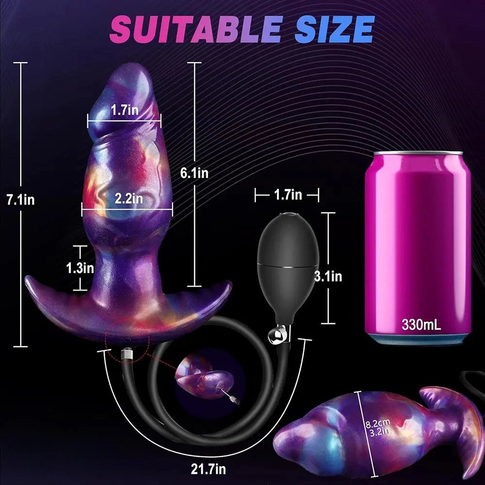 Purple galaxy swirl inflatable anal plug, photo 8