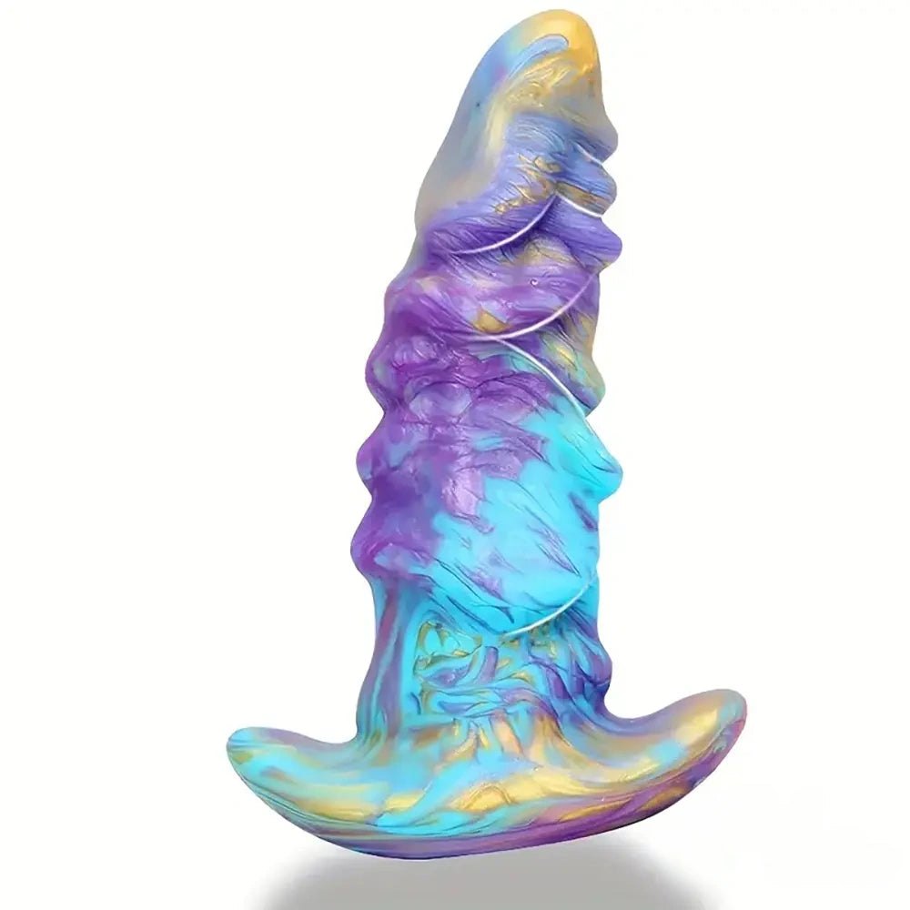 Colorful galaxy swirl silicone fantasy dildo, photo 1