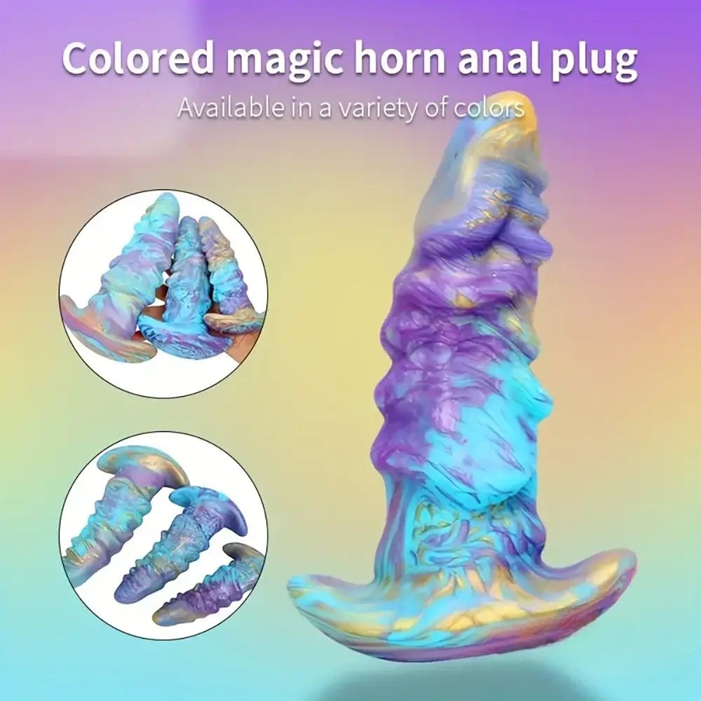 Colorful galaxy swirl silicone fantasy dildo, photo 3