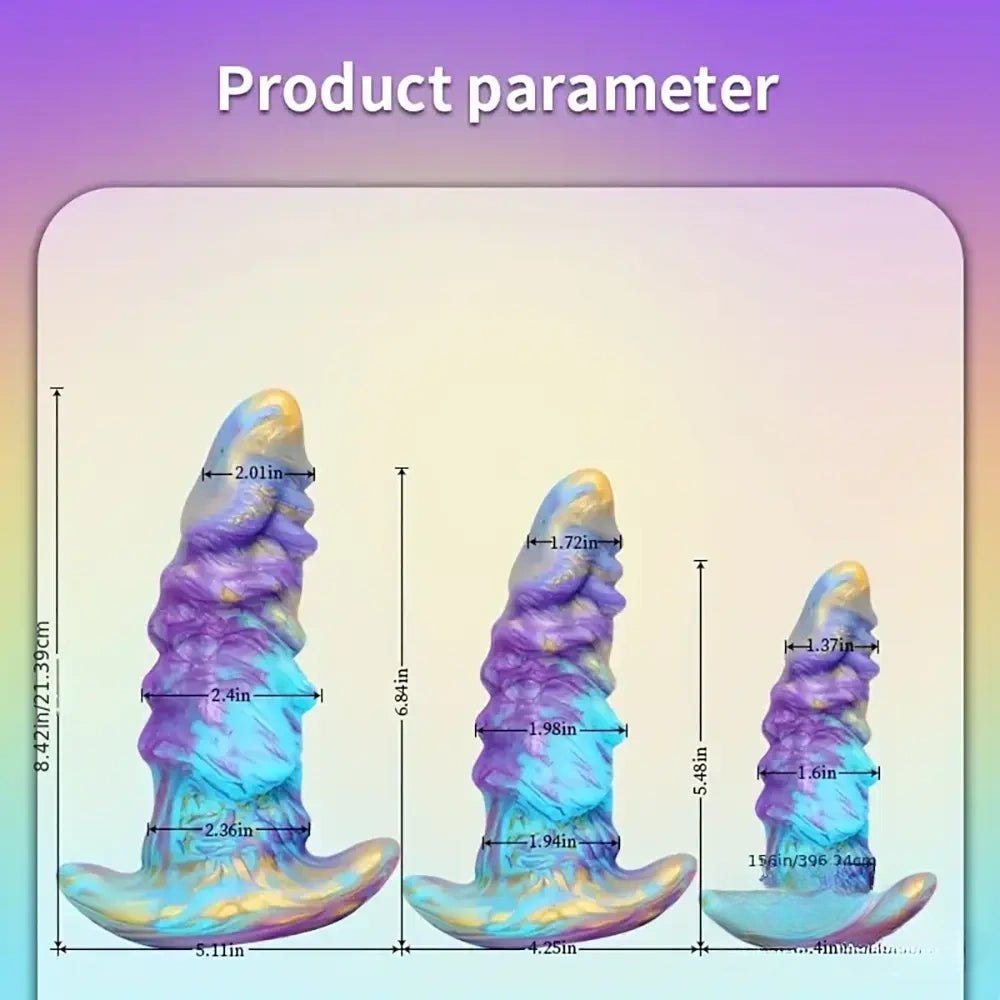 Colorful galaxy swirl silicone fantasy dildo, photo 5