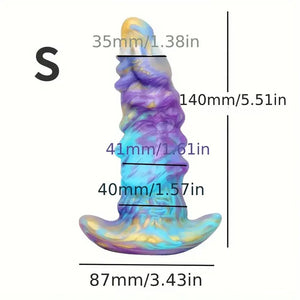 Colorful galaxy swirl silicone fantasy dildo, photo 6