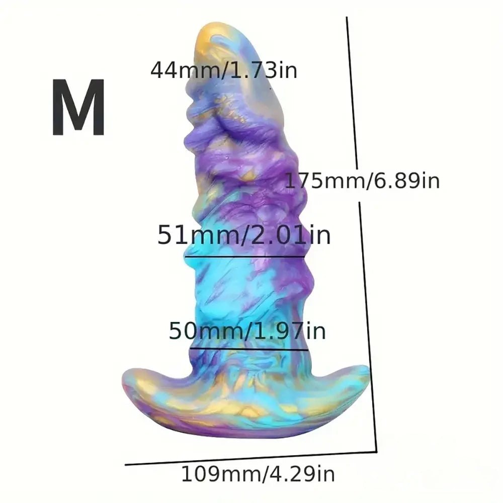 Colorful galaxy swirl silicone fantasy dildo, photo 7