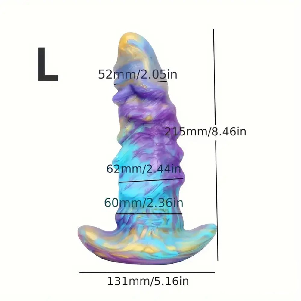 Colorful galaxy swirl silicone fantasy dildo, photo 8