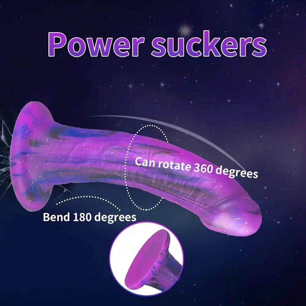 Colorful marbled silicone suction cup dildo, photo 2