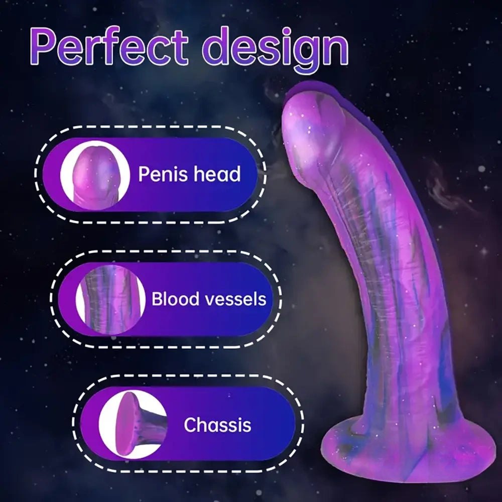 Colorful marbled silicone suction cup dildo, photo 4