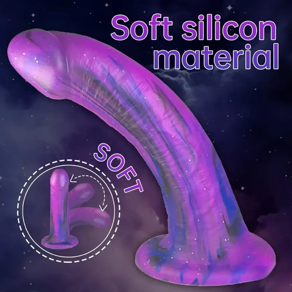 Colorful marbled silicone suction cup dildo, photo 5