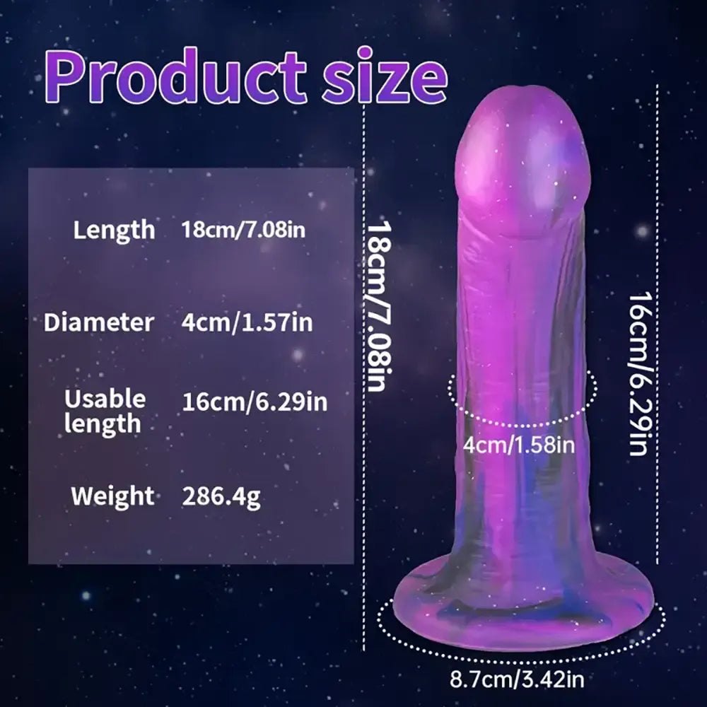 Colorful marbled silicone suction cup dildo, photo 6