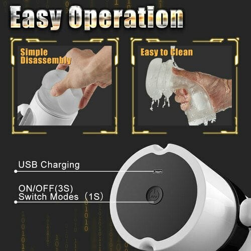 White gamepad-style 9-mode thrusting male masturbator, photo 4