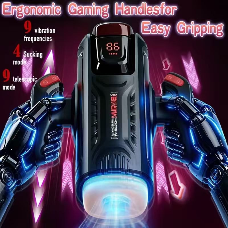 Black gaming handle telescopic masturbator, photo 3