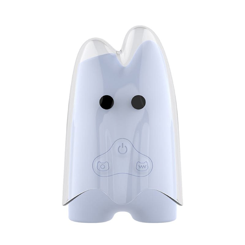 Blue ghost shaped dual motor suction vibrator