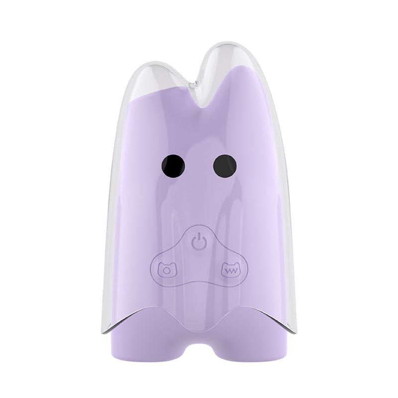 Purple ghost shaped dual motor suction vibrator