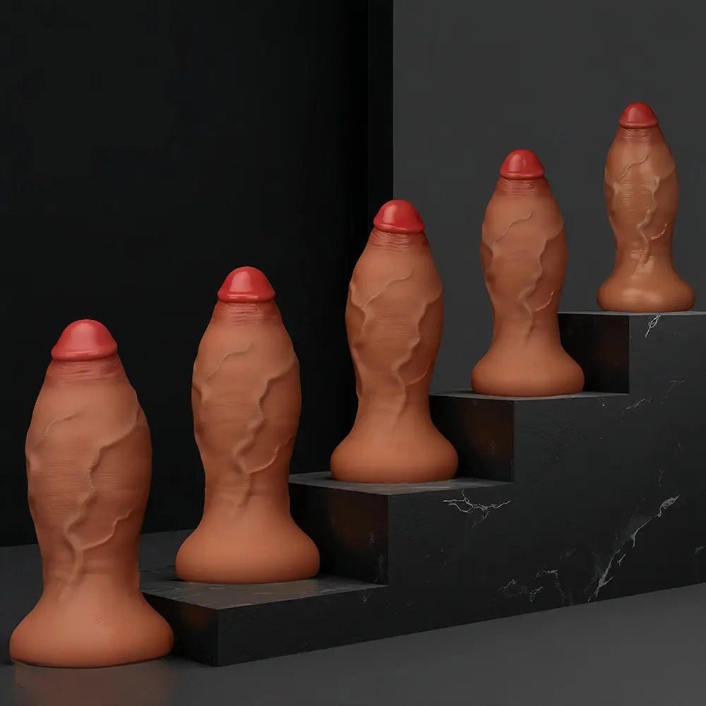Brown silicone large thick dildo, photo 1