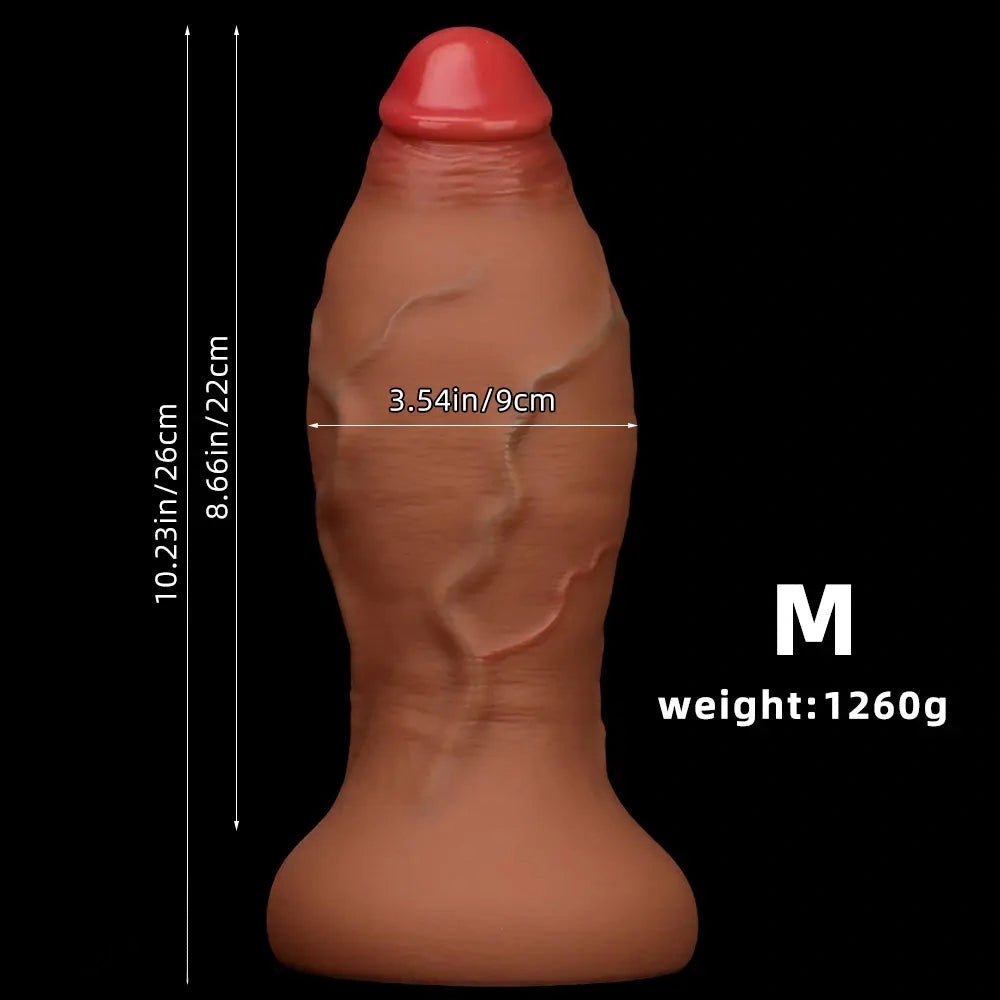 Brown silicone large thick dildo, photo 10