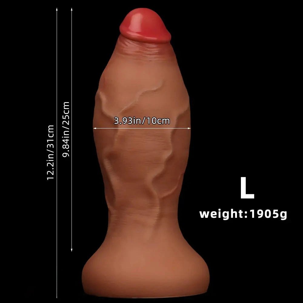 Brown silicone large thick dildo, photo 11