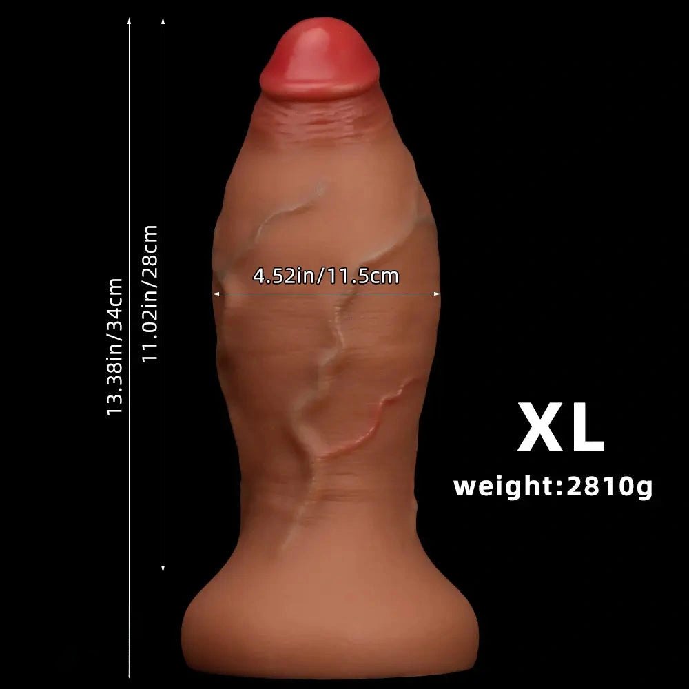 Brown silicone large thick dildo, photo 12