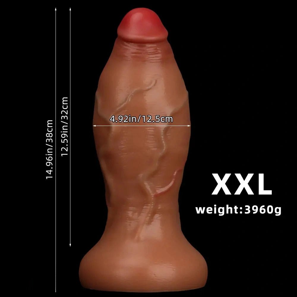 Brown silicone large thick dildo, photo 13
