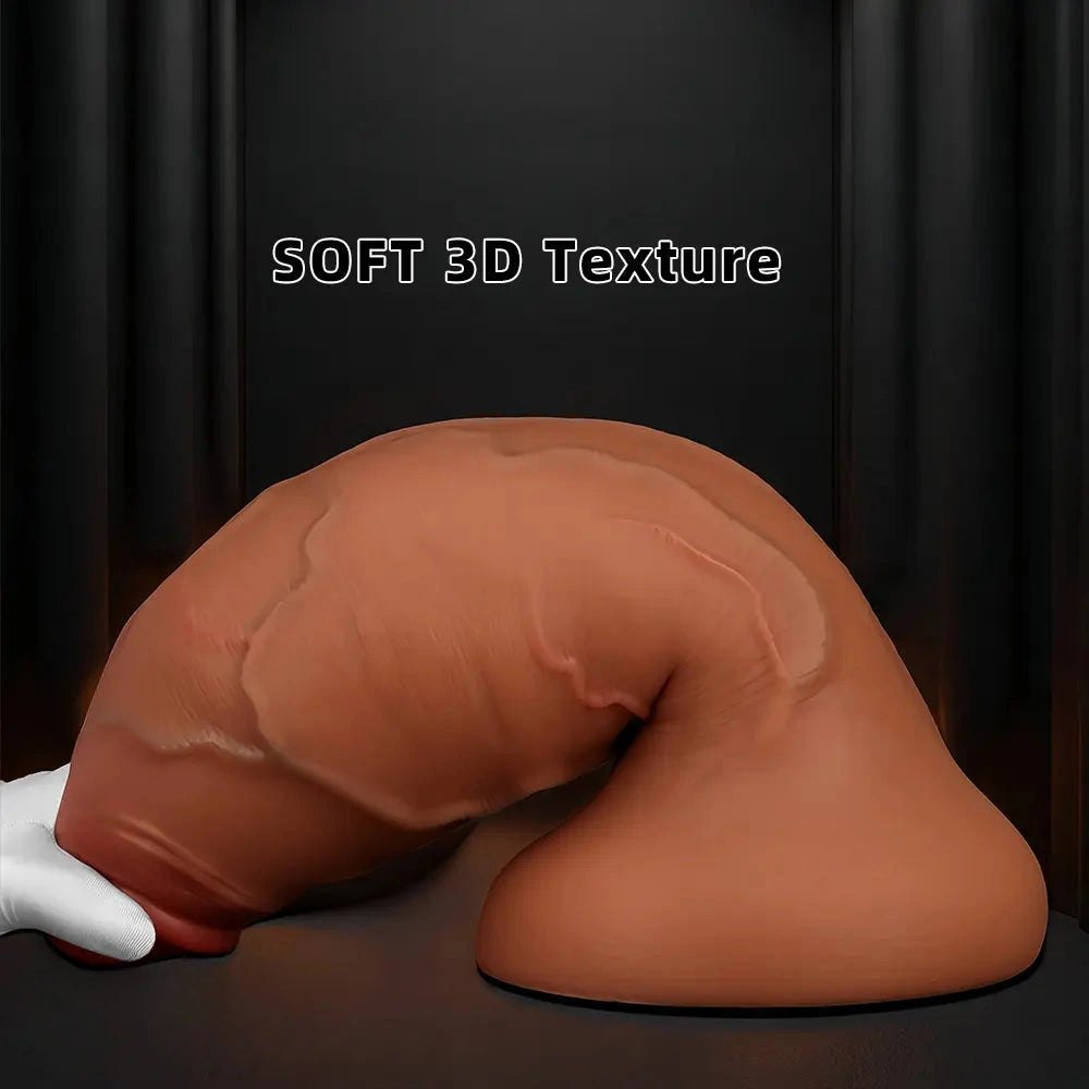 Brown silicone large thick dildo, photo 4