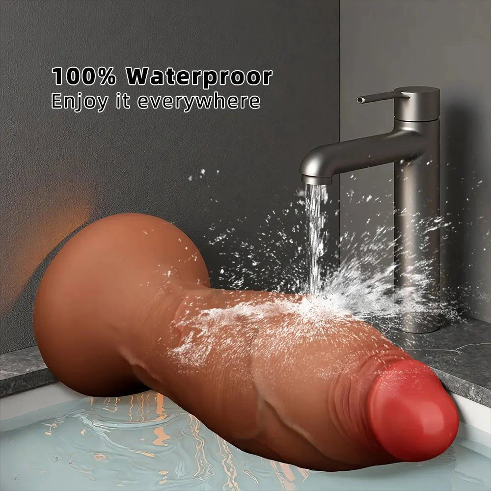 Brown silicone large thick dildo, photo 7