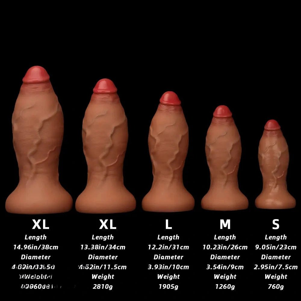 Brown silicone large thick dildo, photo 8