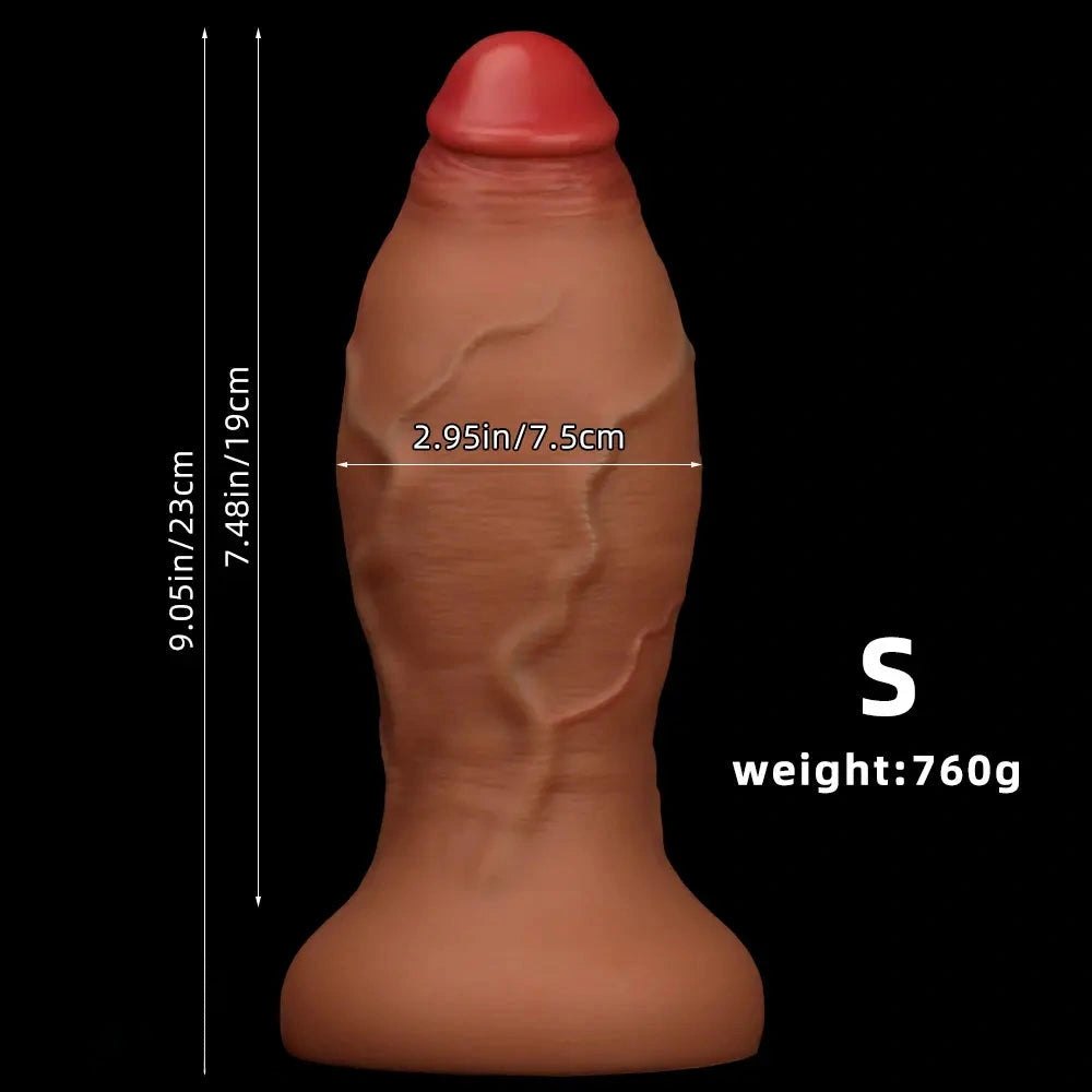 Brown silicone large thick dildo, photo 9