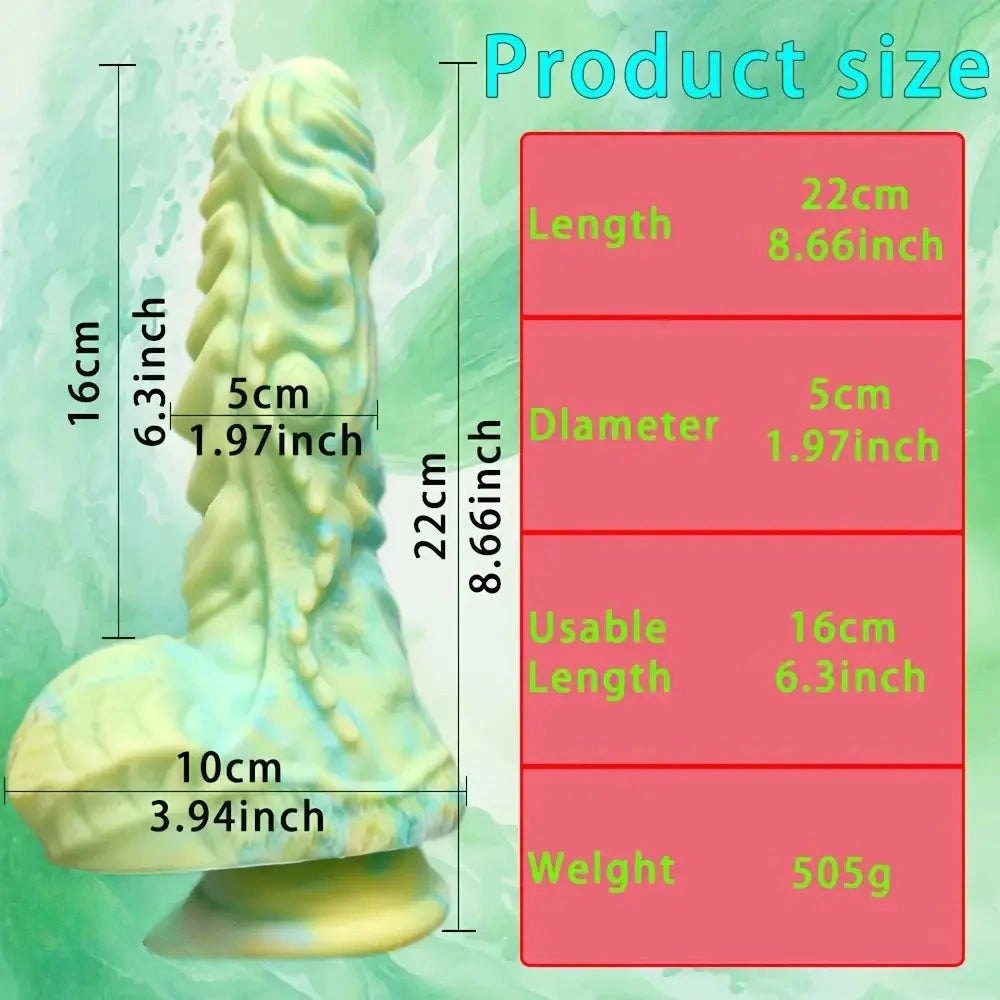 Mixed color dragon fantasy dildo, photo 3