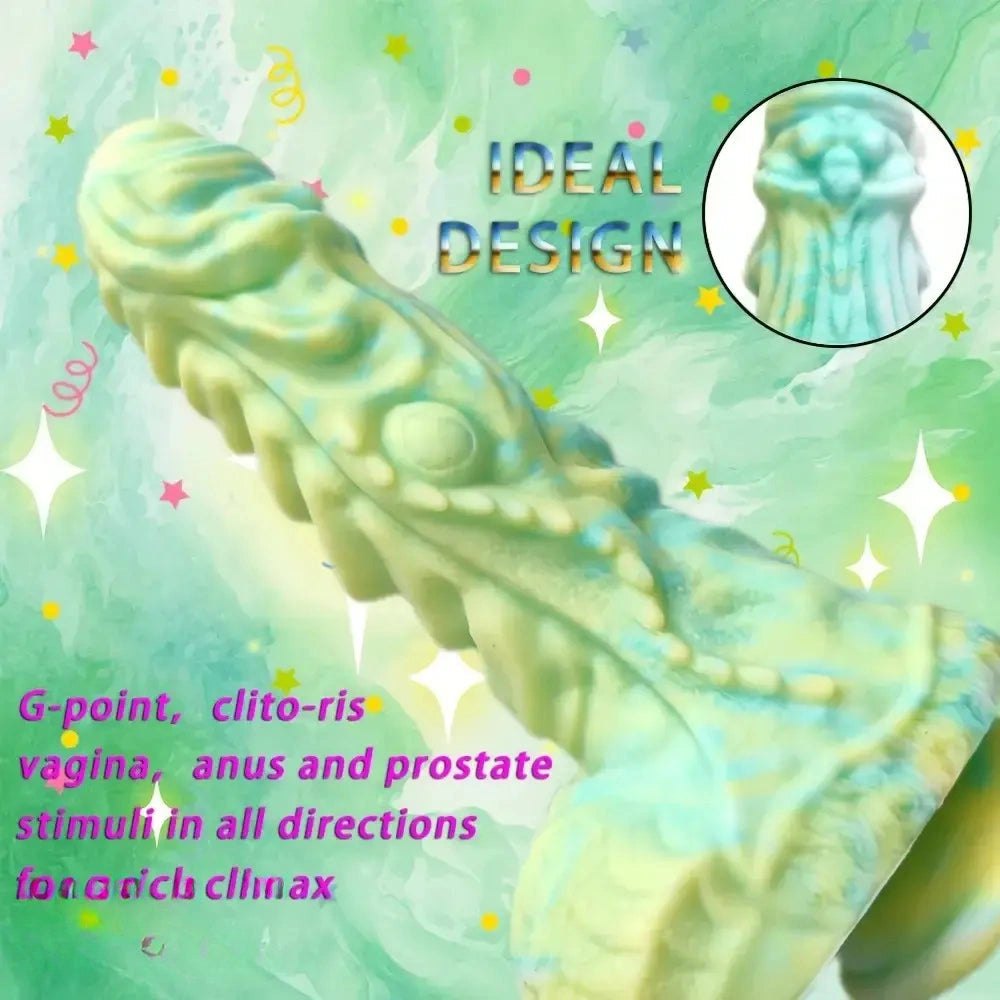 Mixed color dragon fantasy dildo, photo 6