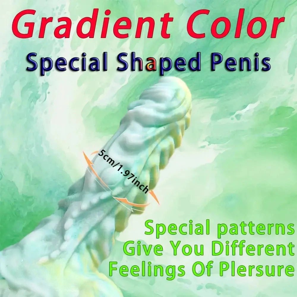 Mixed color dragon fantasy dildo, photo 9