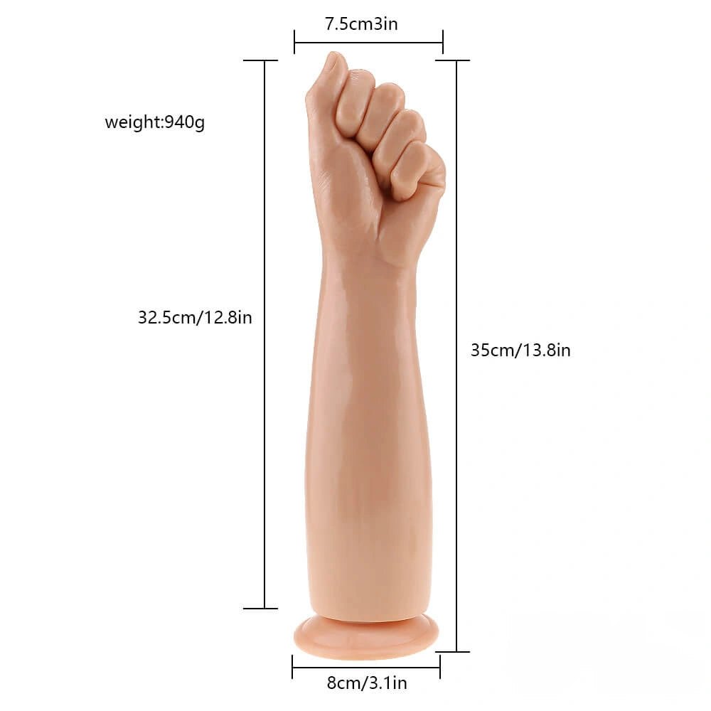 Fist and forearm shaped realistic dildo with suction cup base, photo 2