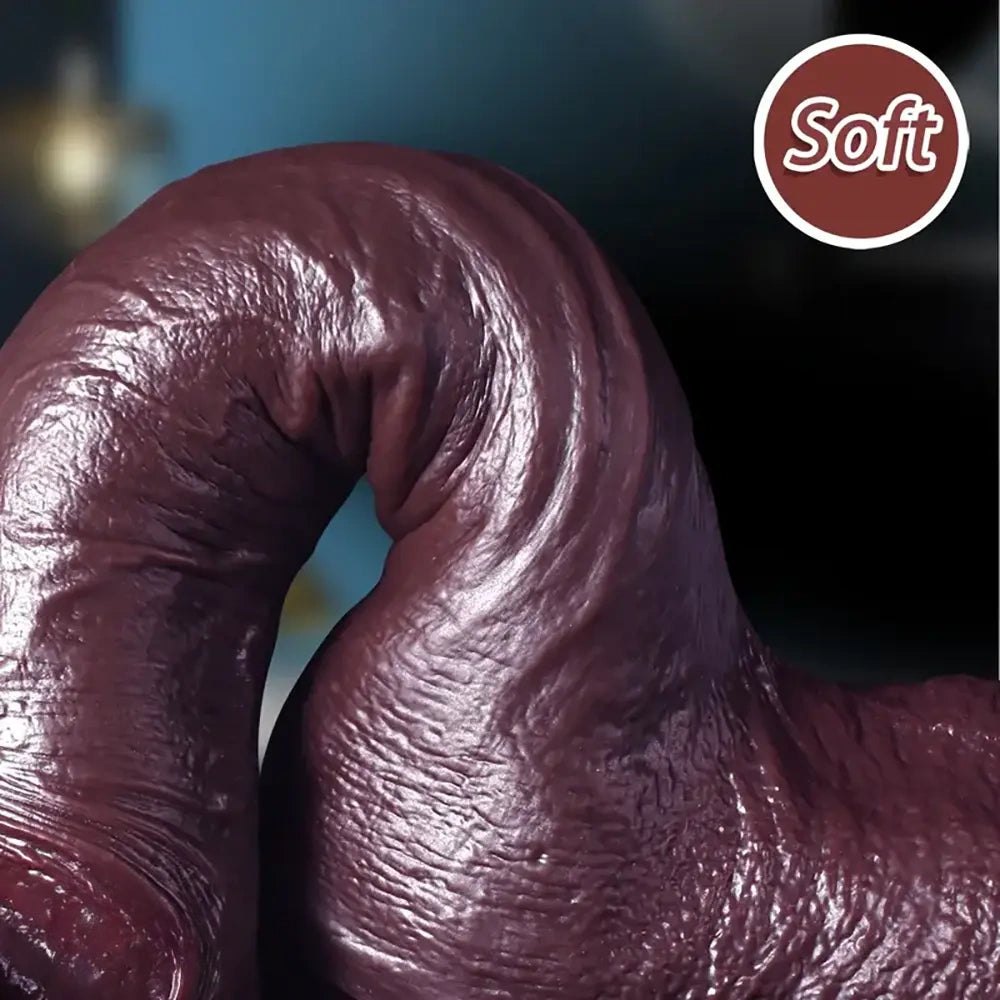 Coffee brown silicone big dildo, photo 2