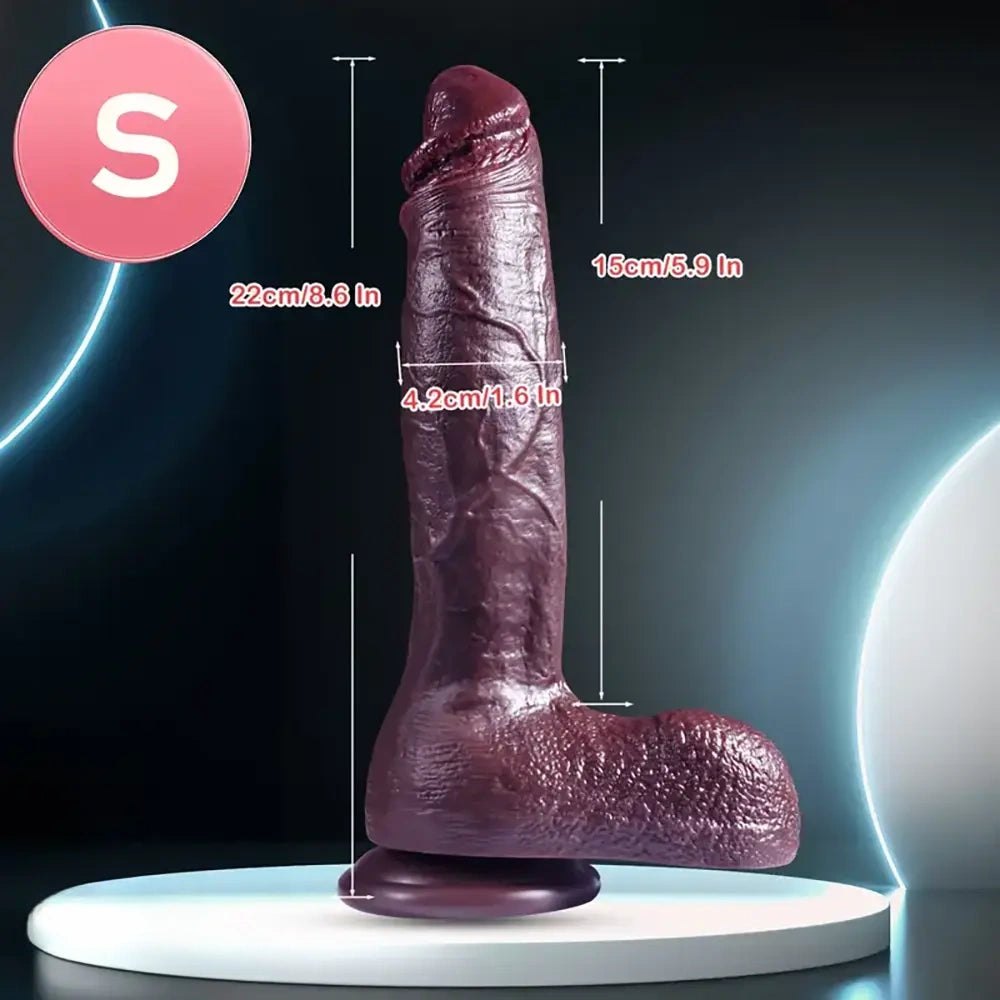 Coffee brown silicone big dildo, photo 3