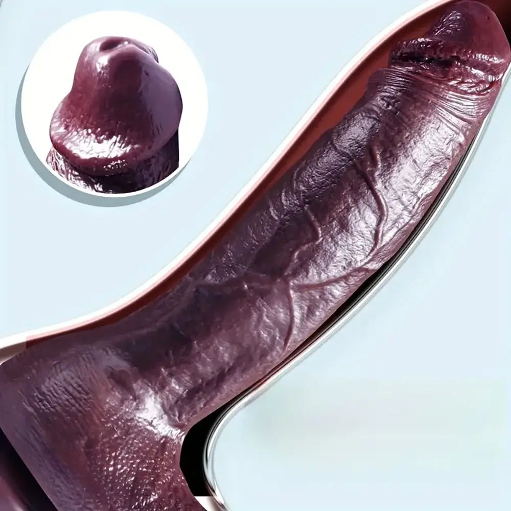 Coffee brown silicone big dildo, photo 5