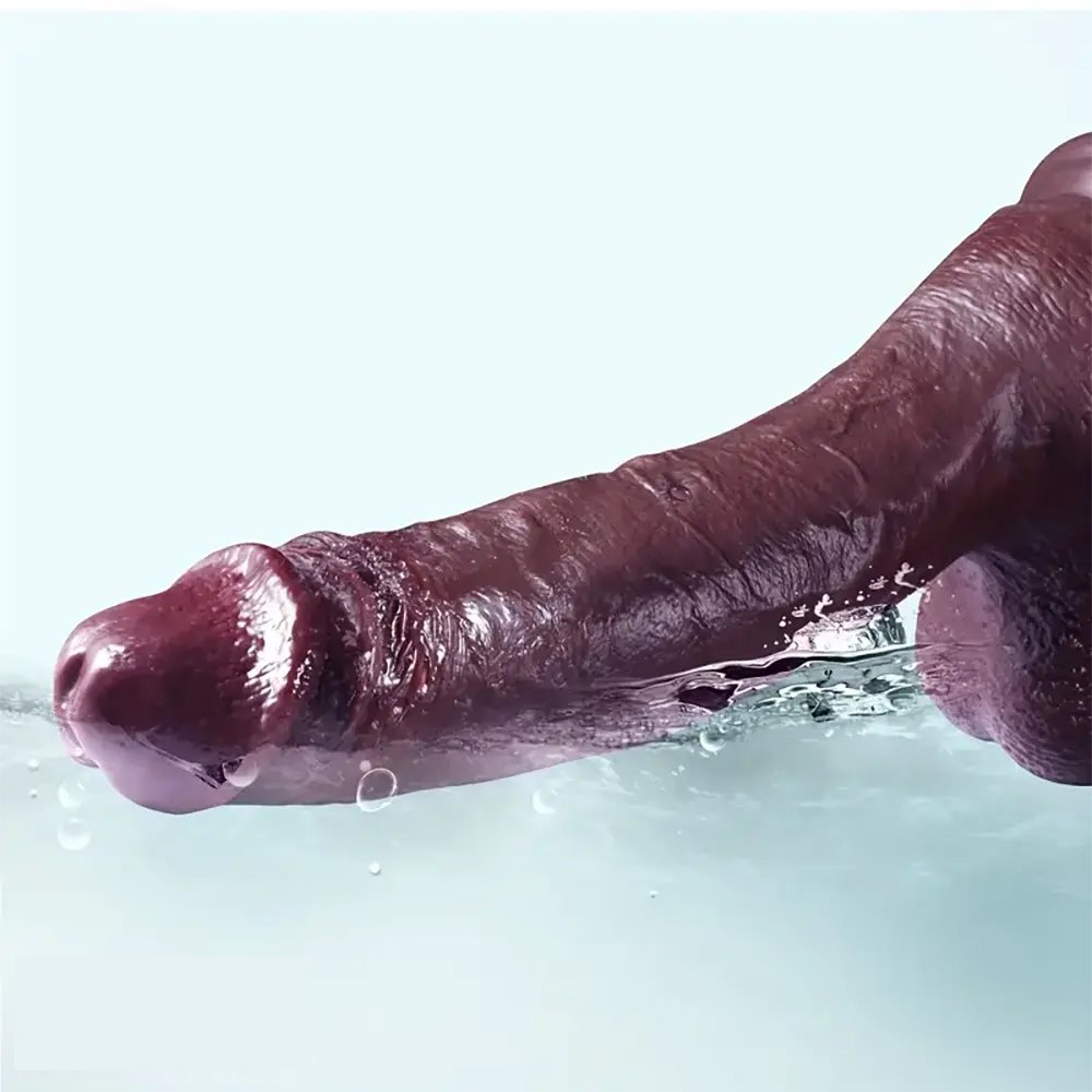 Coffee brown silicone big dildo, photo 7