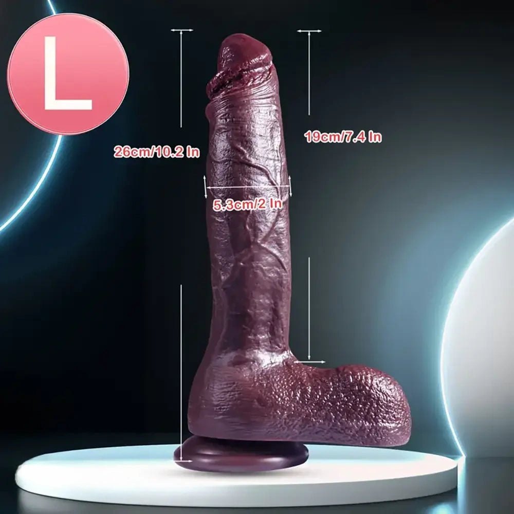 Coffee brown silicone big dildo, photo 8