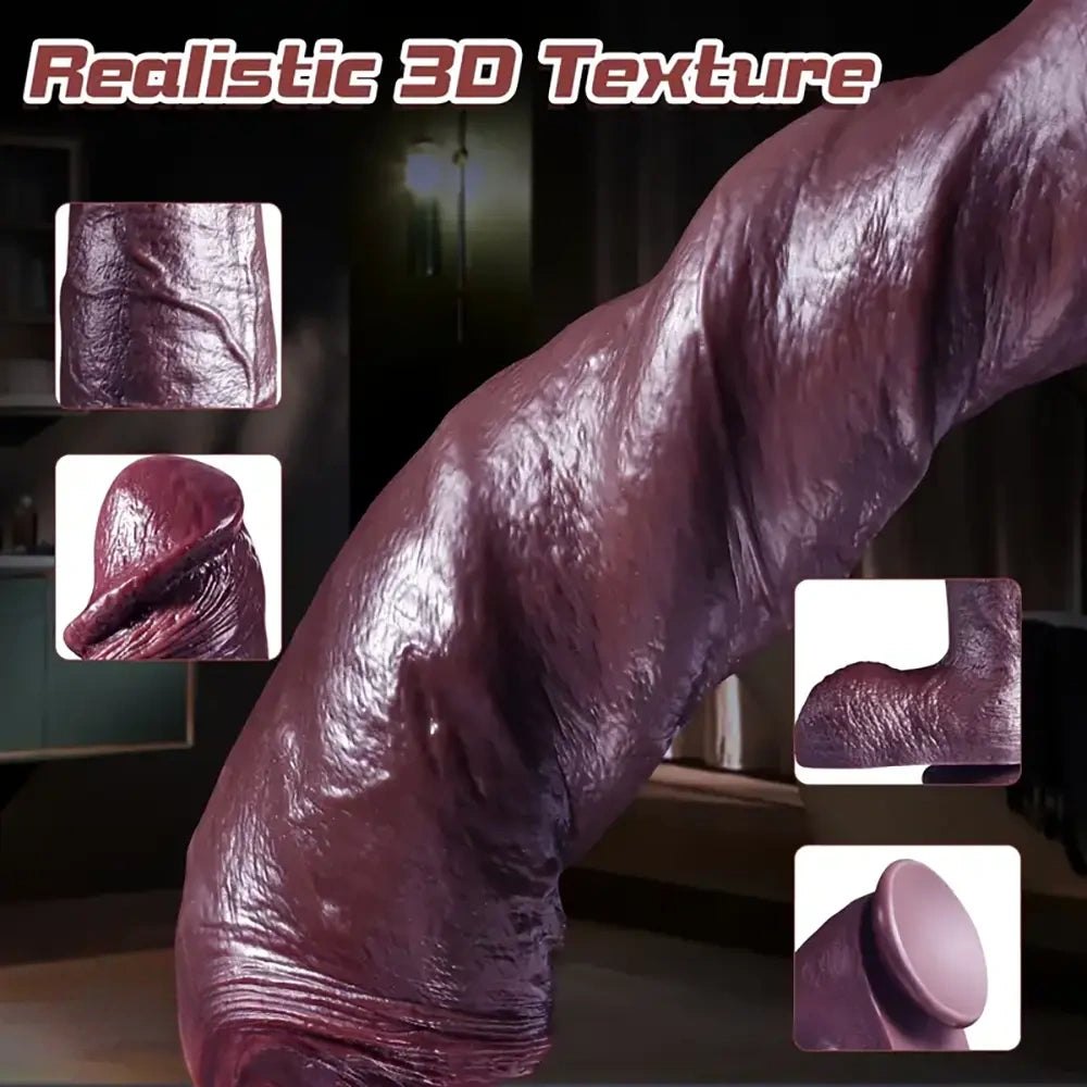 Coffee brown silicone big dildo, photo 9