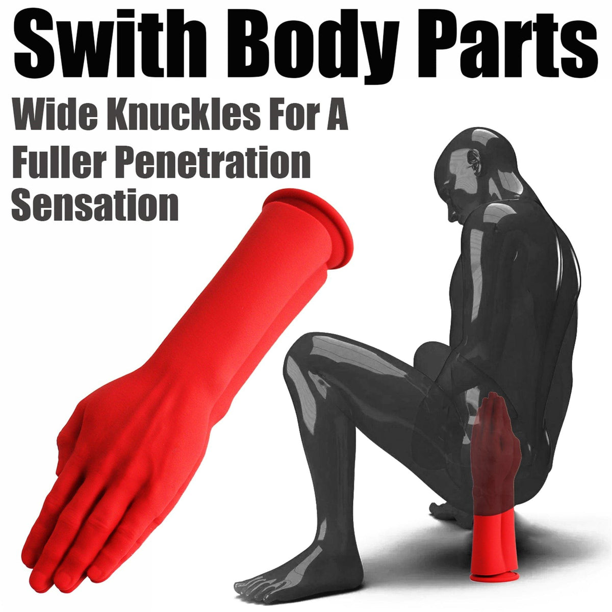 Giant hand-shaped silicone fisting dildo with suction cup base, photo 2