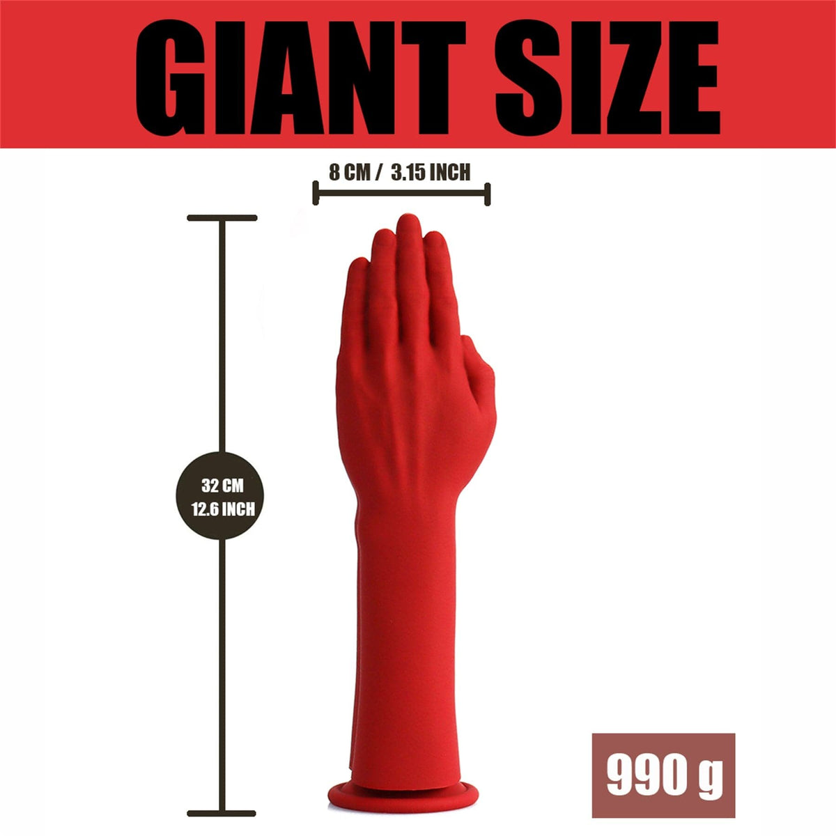 Giant hand-shaped silicone fisting dildo with suction cup base, photo 7