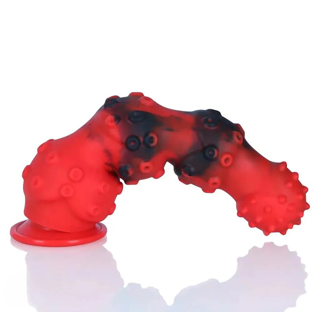 Giant knobby beaded silicone butt plug with suction cup base, photo 5