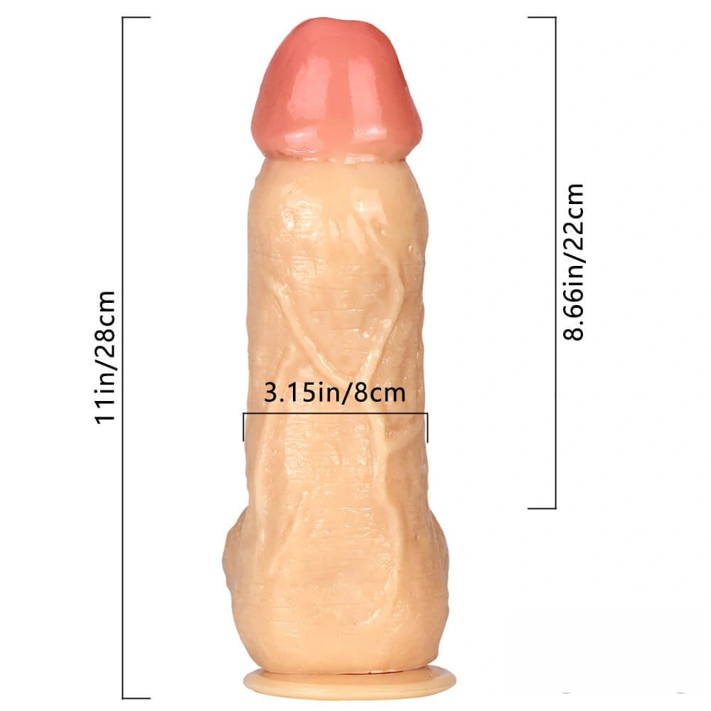 Flesh-tone thick realistic PVC dildo, photo 7