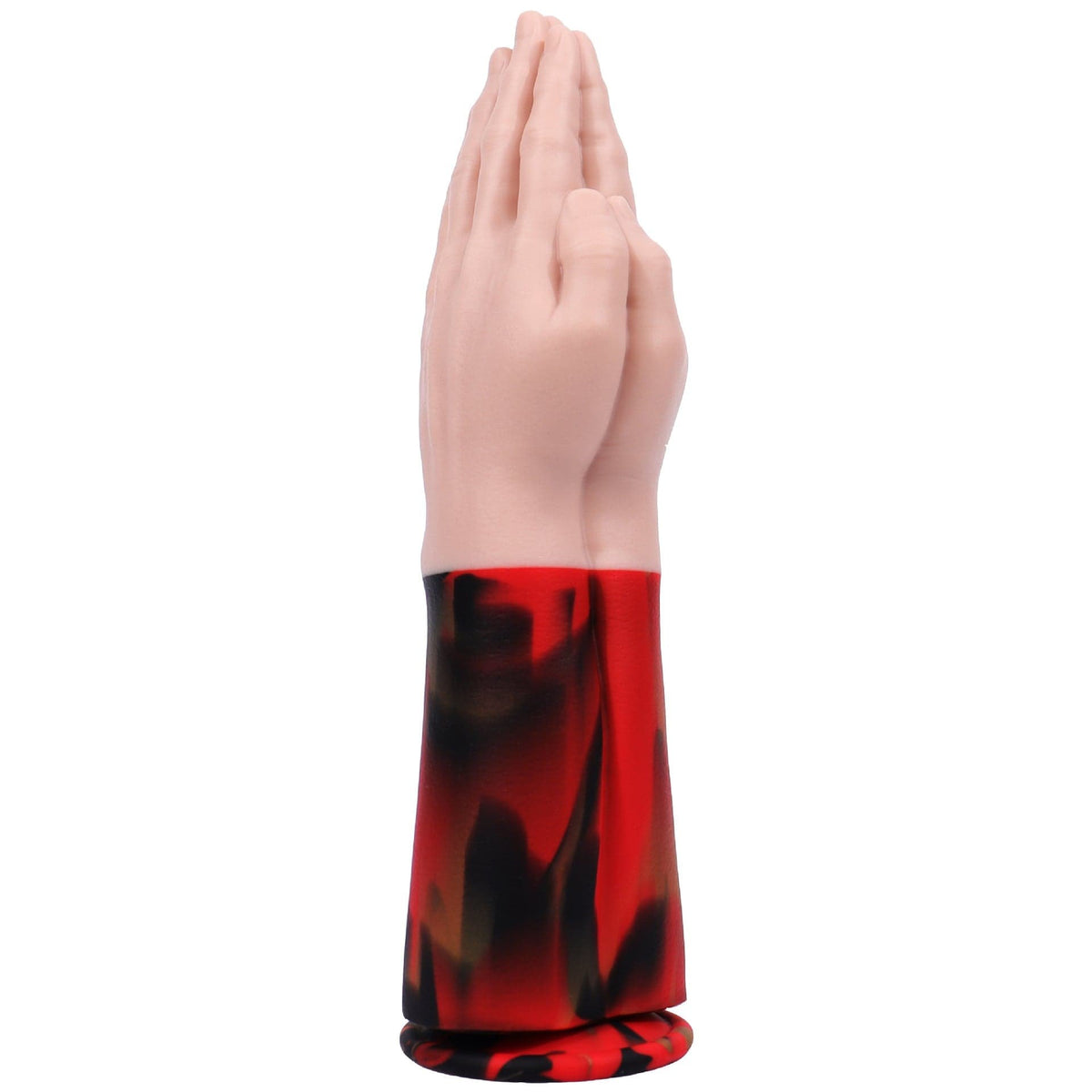 Flesh color giant two-tone hand-shaped silicone fantasy dildo with marbled arm base