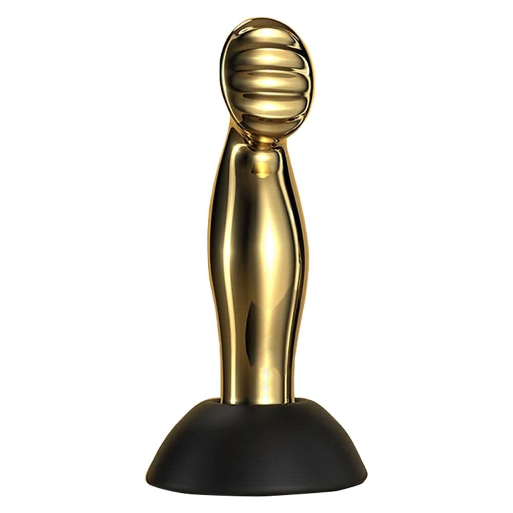 Gold-tone stainless steel anal plug, photo 1