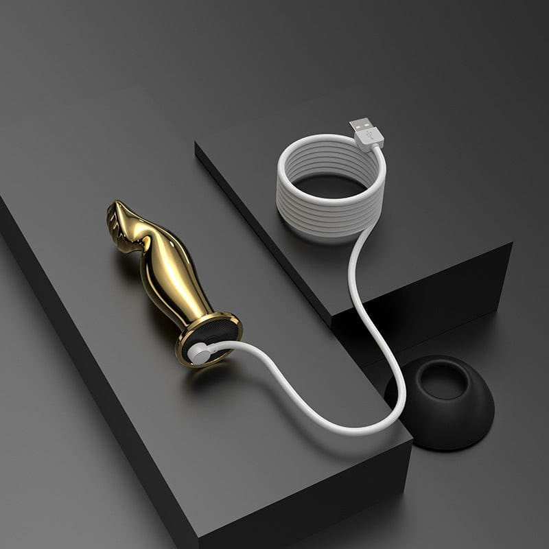 Gold-tone stainless steel anal plug, photo 2