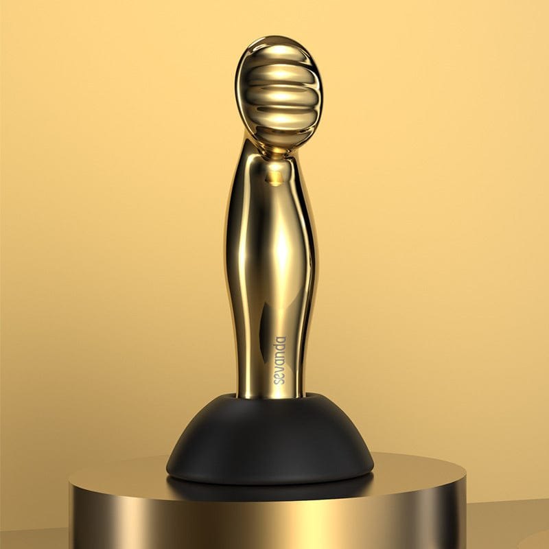 Gold-tone stainless steel anal plug, photo 4