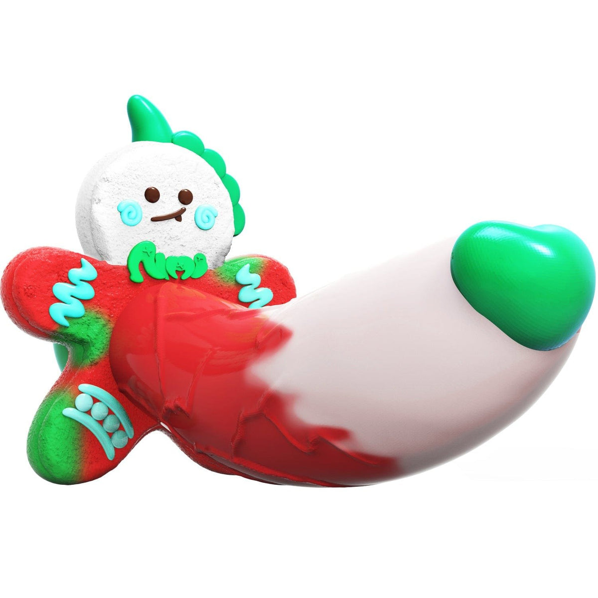 Red gingerbread man novelty silicone dildo