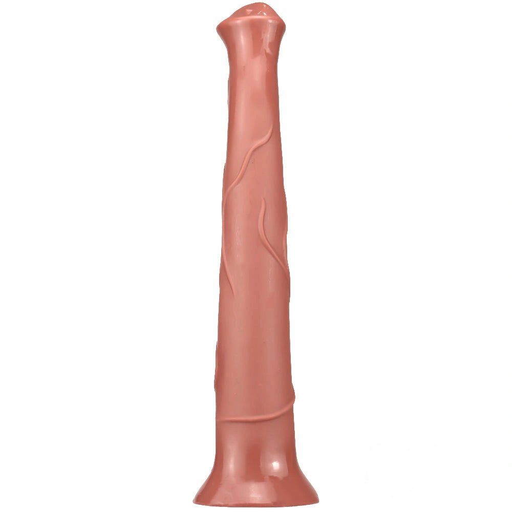 Brown girthy horse style dildo