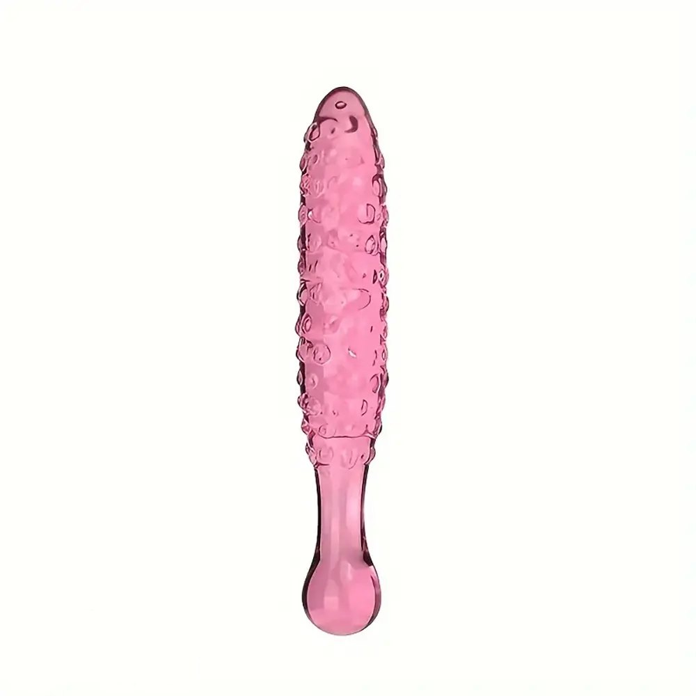 Pink textured glass dildo set, photo 4